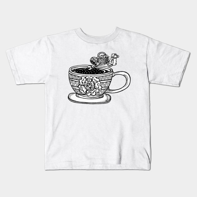 Space Tea Kids T-Shirt by Art by Rory 